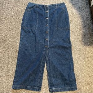 Vintage Paul Harris Denim Button-Front Women's Jean Slit skirt size 12